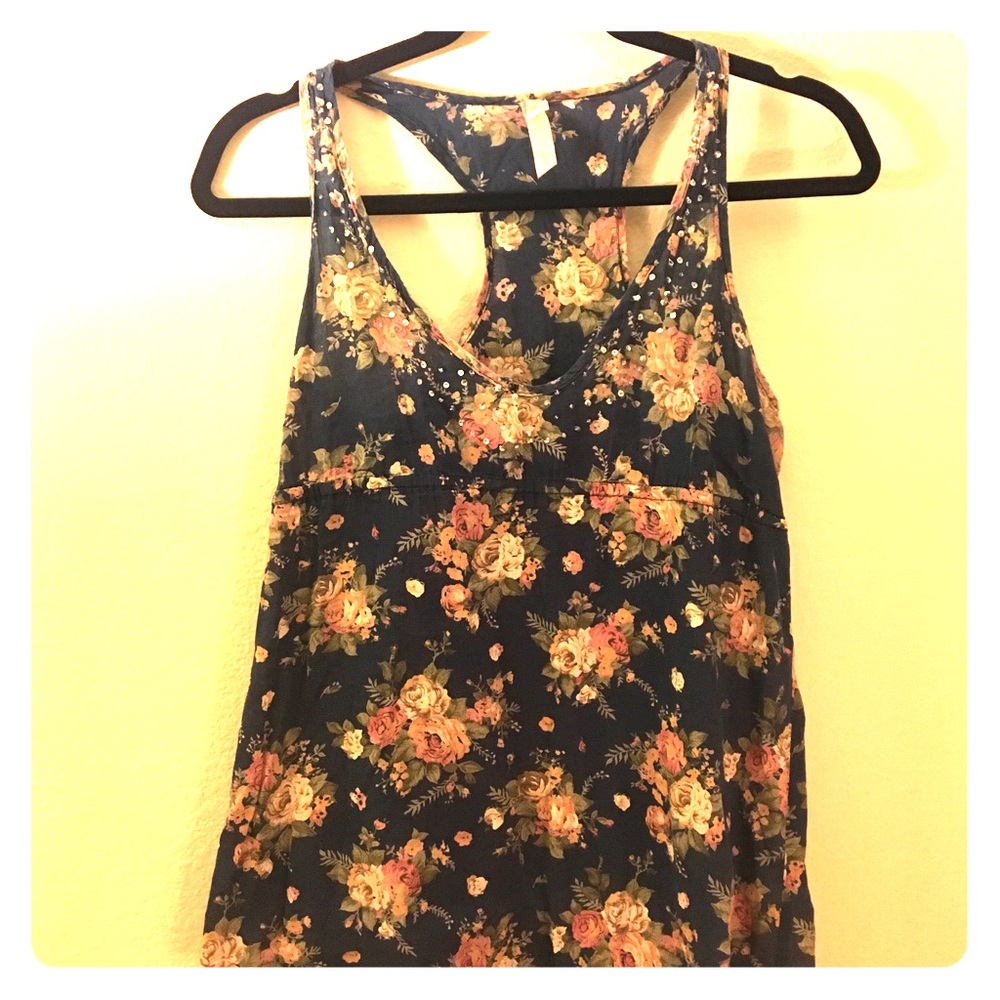 V-neck beaded tank